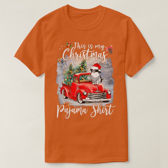 T-shirt This Is My Christmas Pajama Japanese Chin Xmas Dog (Design devant)
