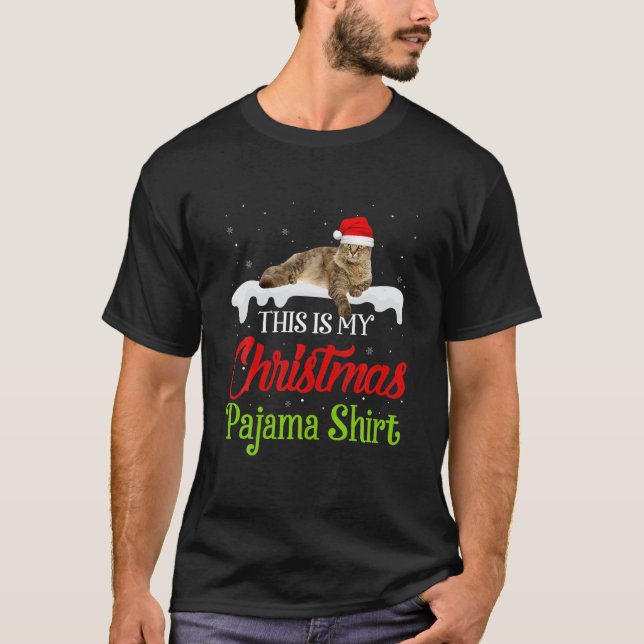 T-shirt This Is My Christmas Pajama Laperm Cat (Devant)