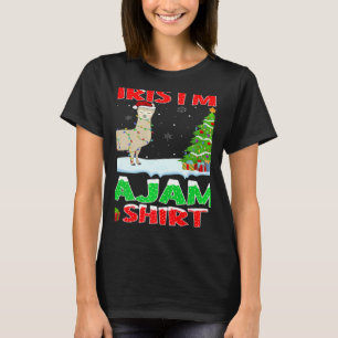 T-shirt This Is My Christmas Pajama Lighting Llama Xmas Tr