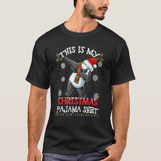 T-shirt This Is My Christmas Pajama  Panda Santa Kids Boys (Devant)
