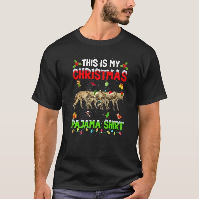 T-shirt This Is My Christmas Pajama Xmas Hyena Squad (Devant)