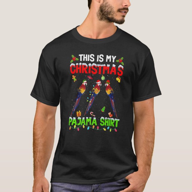 T-shirt This Is My Christmas Pajama Xmas Parrot Squad (Devant)