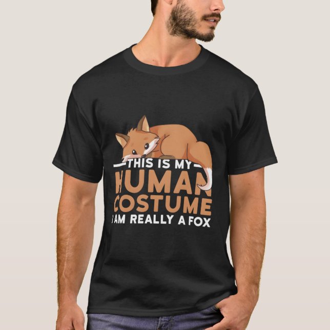 T-shirt This Is My Hu I'M Really A Fox Halloween (Devant)