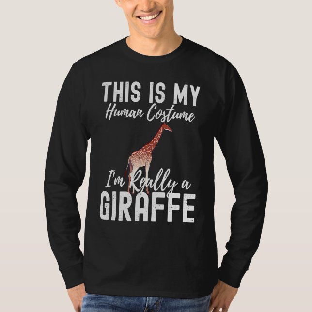 T-shirt This Is My Human Costume I'm Really A Giraffe Anim (Devant)