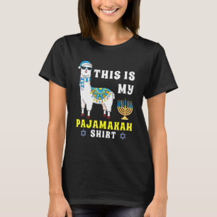 T-shirt This Is My Pajamakah  Llama Hanukkah Pajama