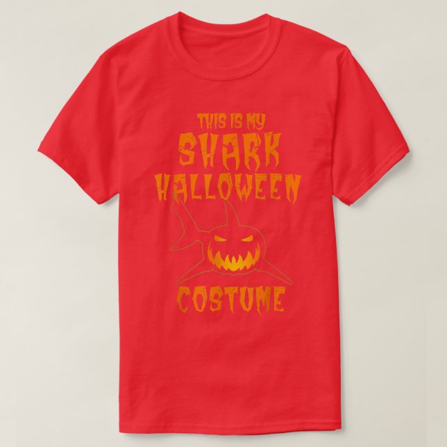 T-shirt This Is My Shark Halloween CostumeShark Pumpkin  (Design devant)