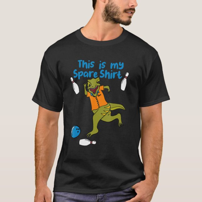 T-shirt This is My Spare Shirt Funny Bowling Dinosaur Bowl (Devant)