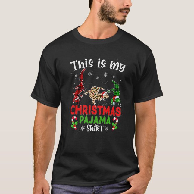 T-shirt This Is My Xmas Pajama Leopard Gecko Animals Leopa (Devant)
