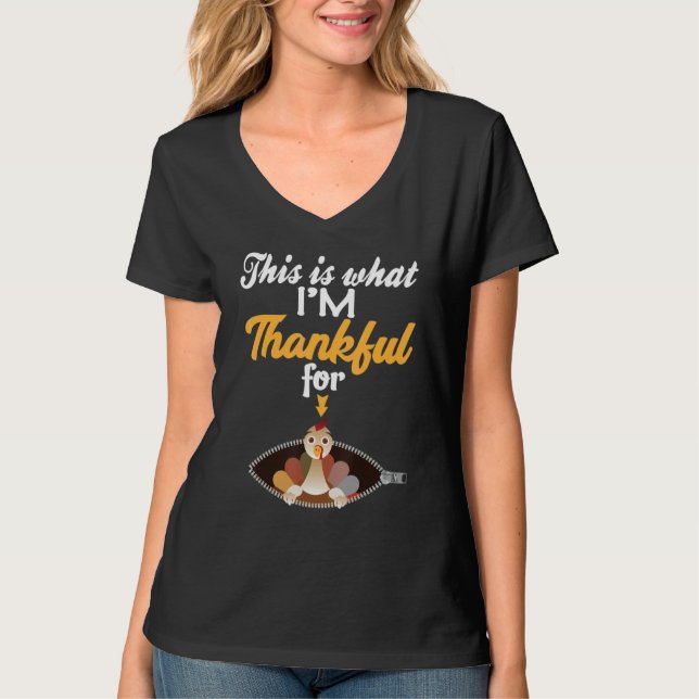 T-shirt This Is What I'm Thankful For Pregnancy Announceme (Devant)
