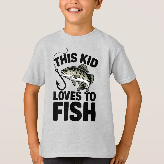 T-shirt This Kid Loves to Fish Fishing Children Fisherman (Devant)