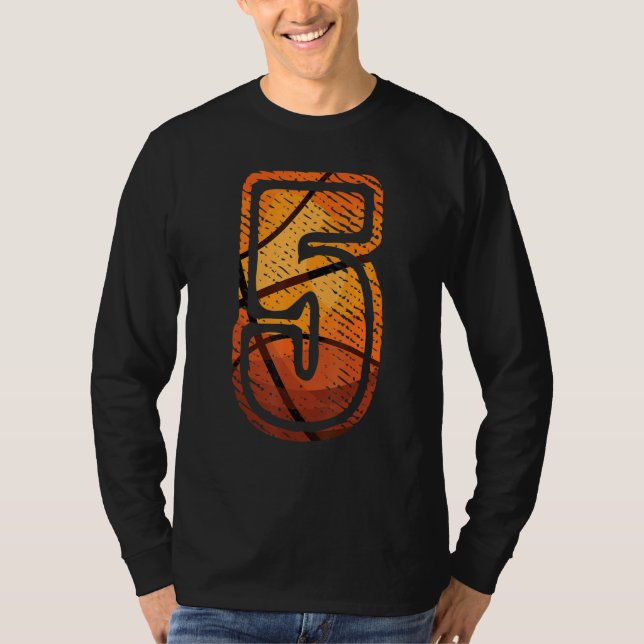 T-shirt This kids basketball with number 5 (Devant)