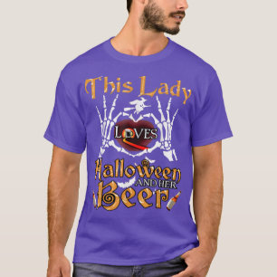 T-shirt This Lady Loves Halloween And Her Beer T