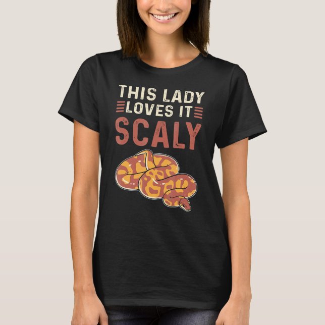 T-shirt This Lady Loves It Scaly Royal Python Banana Ball  (Devant)