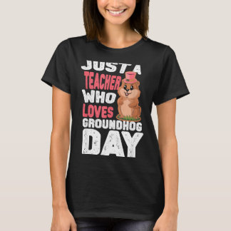 T-shirt This Teacher Loves Groundhogs, Groundhog Day Teach