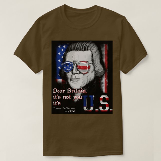 T-shirt Thomas Jefferson père fondateur USA Drapeau 4 juil (Design devant)