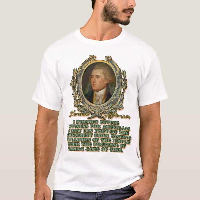 T-shirt Thomas Jefferson sur les travaux gaspillés (Devant)