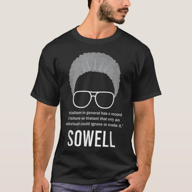 T-shirt Thomas Sowell Citation du socialisme Mois de l'his (Devant)