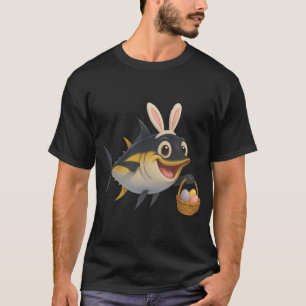 T-shirt Thon noir de Pâques