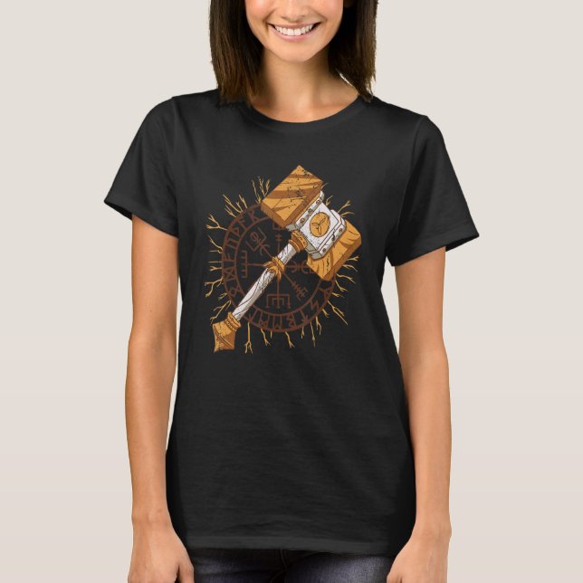T-shirt Thors Hammer Odin Viking Gott (Devant)