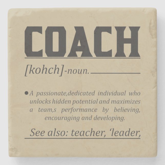 T - Shirt-Thread für die berufliche Coach-Definiti Steinuntersetzer (Vorderseite)