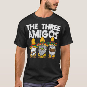 T-shirt Three Amigos Mexican Gnomes Cute Cinco De Mayo Fie