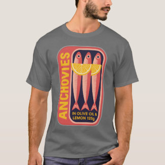 T-shirt Three Anchovies in Olive Lemon Can gift