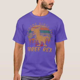 T-shirt Three Re 3rd Birthday Giftshird Dinosaur 3 Year Ol