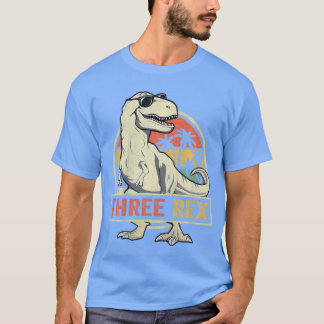 T-shirt Three Re 3rd Birthday hird Dinosaur 3 Year Old ret