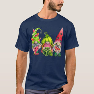 T-shirt Three Watermelon Garden Gnomes Tomte Swedish Scand