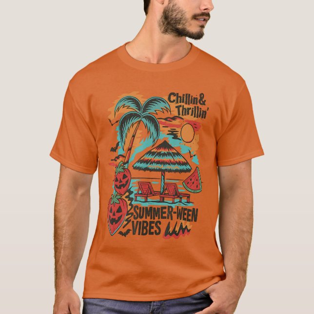 T-shirt Thrillin Summerween Vibes BeachParty Halloween (Devant)
