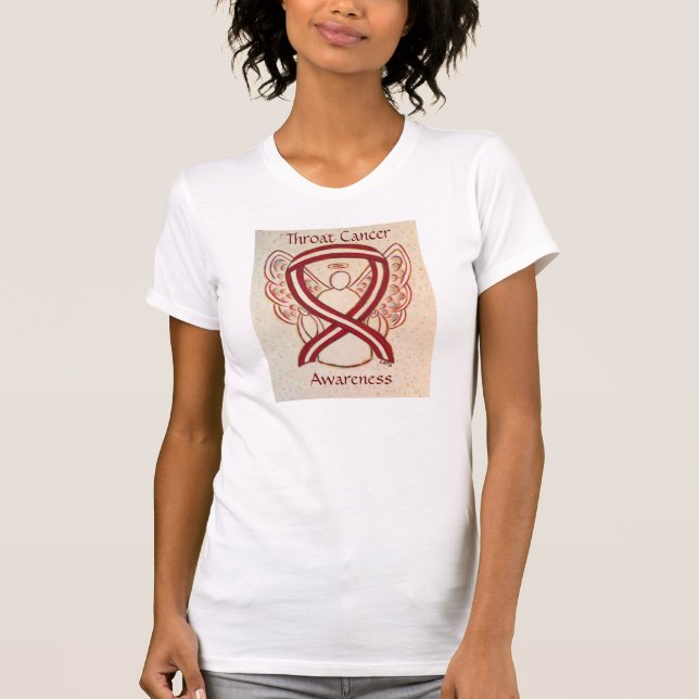 T-shirt ThroCancer Sensibilisation Ruban Angel Chemise (Devant)
