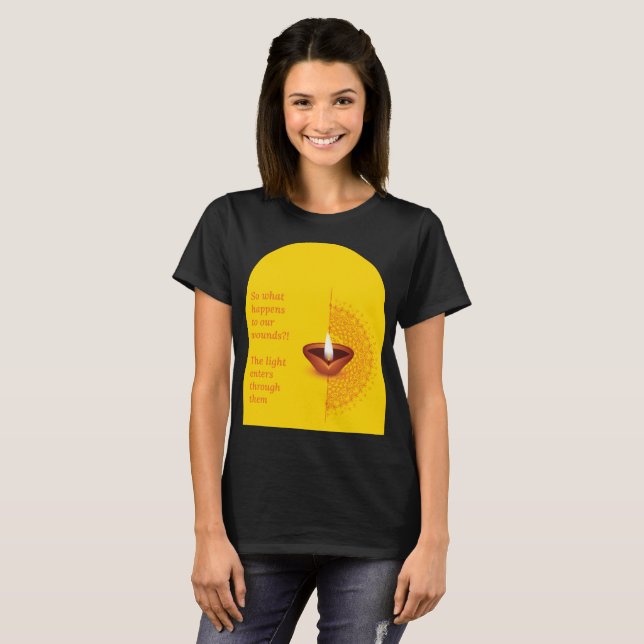T-shirt Through the Wounds T‑Shirt | Healing Light Mandala (Devant entier)