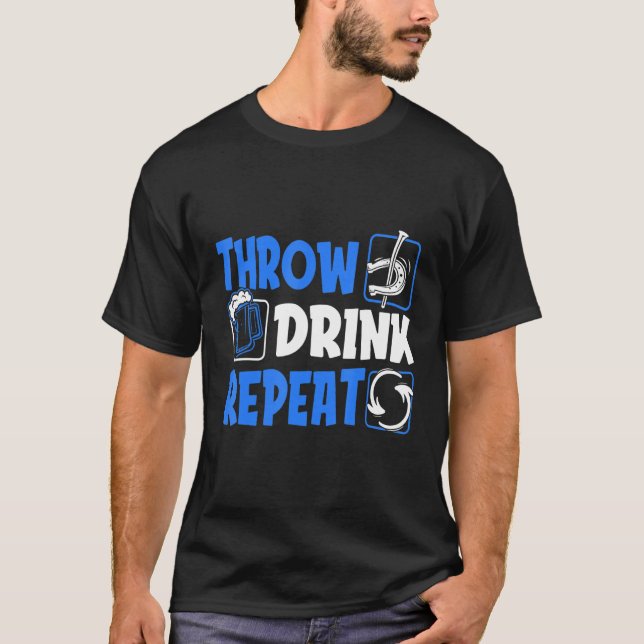 T-shirt Throw Horseshoes Drink Beer Repeat (Devant)