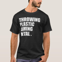 Throwing plastic aiming metal funny disc golf