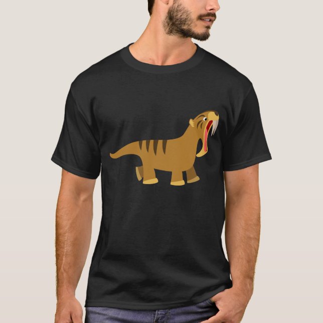 T-shirt Thylacosmilus Cartoon à bouche béante (Devant)