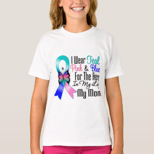 T-shirt Thyroid Cancer Ribbon Hero My Mom