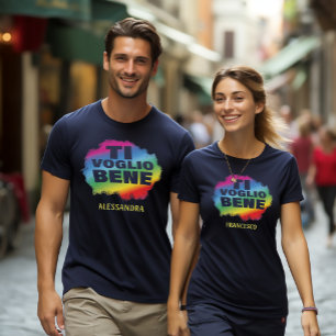 T-shirt Ti Voglio Bene (I Love You) couple personnalisé