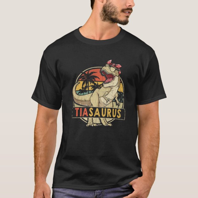 T-shirt Tiasaurus Retro Rex Dinosaur Tia Saurus Family Mat (Devant)