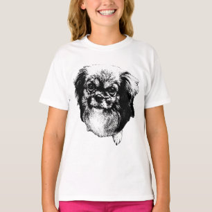 T-shirt Tibetan Spaniel Tee – Visage de Chien à l'Encre Ca