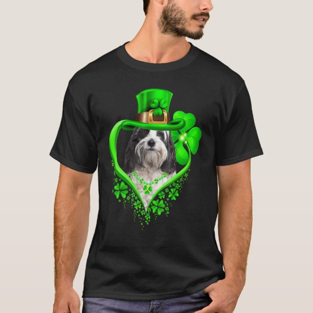 T-shirt Tibetan Terrier Dog St Patricks Day Lover Irish Sh (Devant)