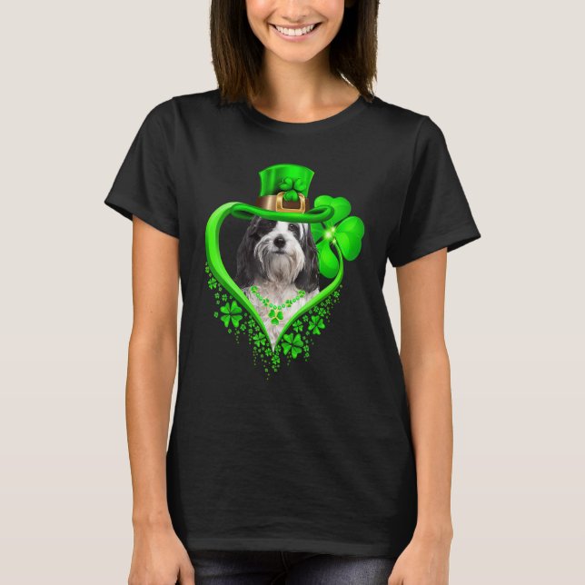 T-shirt Tibetan Terrier Dog St Patricks Day Lover Irish Sh (Devant)