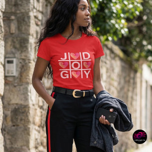 T-shirt Tic Tac Toe chrétien Joie Dieu Coeurs