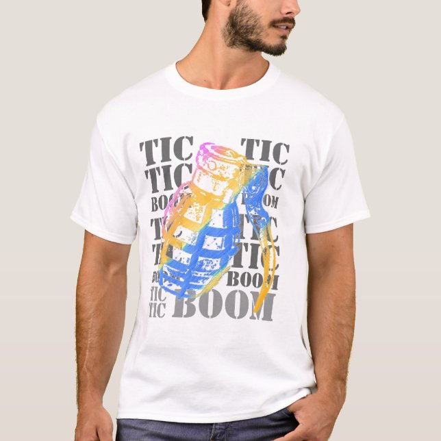 T-shirt tic, tic, pièce en t de grenade de boom (Devant)