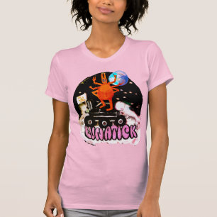 T-shirt Tick on Moon Rover : Illustration Lunaire amusante