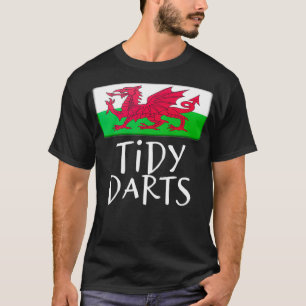 T-shirt Tidy Darts drôle Welsh Wales Flag