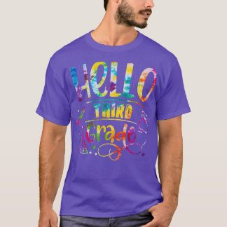 T-shirt Tie Die Hello 3rd Grade Back To School Teacher Kid