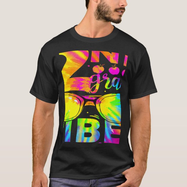 T-shirt Tie Dye 2nd Grade Vibes Teacher First Day Of Back  (Devant)