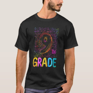 T-shirt Tie Dye 9e Année Retour À L'École Bonjour Neuvième