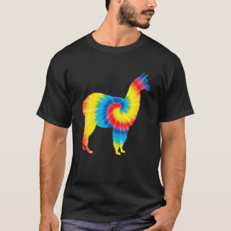 T-shirt Tie Dye Alpaca arc en ciel Imprimer Vicuna Llama H