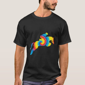 T-shirt Tie Dye Anglais Hunter Jumper Girl Riding Horse Gi